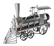 Yesteryear's Locomotive Train Handcrafted Metal Bottle Sculpture