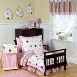 JoJo Designs 5-Piece Toddler Bedding Set - Pink and Brown Modern Polka Dots