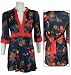 Navy & Red Kimono Boho Top