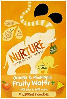 Nurture Fruity Water+ Orange &amp; Pineapple from 1 Year 4 x 200ml (Pack of 2)