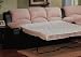 Queen Sleeper Sofa Set - 3 Piece in Tan Fabric / Dark Leather Like Brown Vinyl - Coaster Queen Sleeper Sofa Set - 3 Piece in Tan Fabric / Dark Leather Like Brown Vinyl - Coaster