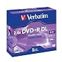 Verbatim 43460 DVD+R 2.4x 8.5GB Double layer 5 pack, Individually cased