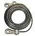 Boss Pet Products Prestige Super Beast XXL 40 Foot Heavy Duty Dog Tie Out Leash with Vinyl Coated Cable and Twin Swivel Snaps for Dogs Up to 250 Pounds, Grey