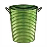 Green Tin Metal Bucket with Handles