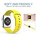 Apple Watch Replacement Band,Teslasz Soft Silicone Replacement Sports Wristbands Straps for Apple iWatch All Models (Yellow 38 MM)