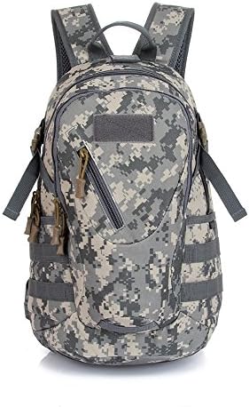 Aenmil® Sport Outdoor Military Rucksacks Daypack 20L 900D Oxford Fabric Tactical Molle Backpack with PALS Ribbon on Both Sides and Headphone Jack at the Top of the Bag for Camping Hiking Trekking Mountaineering WARGAME and so on (ACU Digital Camo)