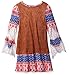 Amy Byer Girls' Big Print Knit Bell Sleeve Dress with Vest