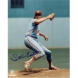 Steve Carlton Autographed Philadelphia Phillies (Blue Jersey) 8x10 Photo