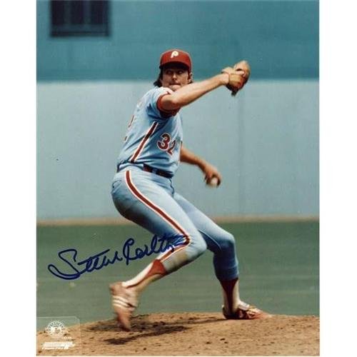 Steve Carlton Autographed Philadelphia Phillies (Blue Jersey) 8x10 Photo