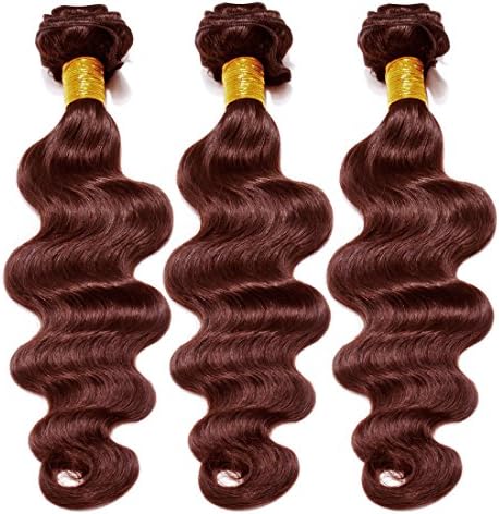 Anth Malaysia Body Wave 100% True Real Hair Pack of 3 (14"14"14", 4# Chocolate Brown)