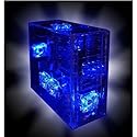 Acryl ATX Midi Tower, Showcase + 5 Lüfter LED blau