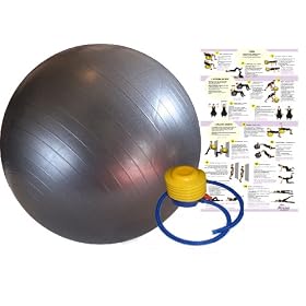 Show me the Fitness Anti-Burst Exercise Ball w/ Pump and Exercise Chart. Medium (55 cm)