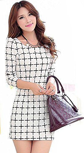 ワンピース チェック 格子 ミニスカート シンプル オフィス 7分袖 タータンチェック 千鳥格子 カジュアル キュート エレガンス レディース 冬物 春物 可愛いスカーフ付き R695