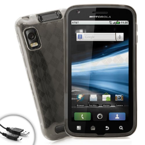 Sleek Shock-Absorbing Protective Case Cover Skin for AT&T Motorola Atrix 4G Mb860 Android Smartphone ** Includes Micro-USB Charge Cable**