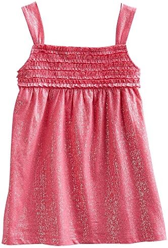 Girls Shiny Cute & Dressy Ruffled Babydoll Top (4T, Rapture Pink)