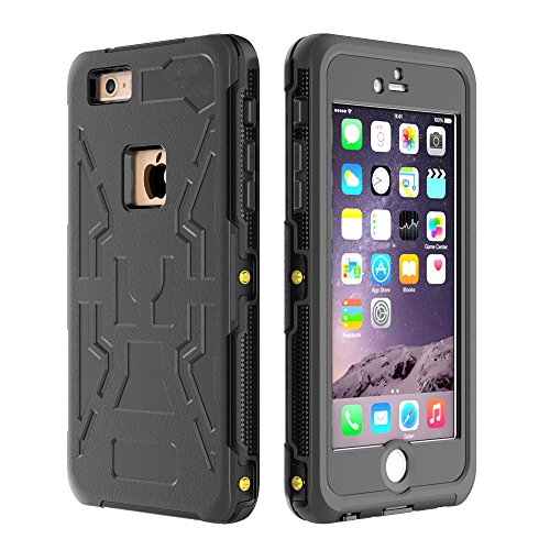 iPhone 6 Waterproof Case by MightyJoe ® IP68 Certified Water and Dust seal - Lifetime Warranty Dustproof Snowproof Shockproof Waterproof Life Element Ready (Black)