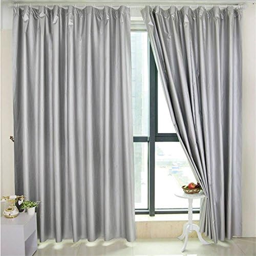 140*200cm Window Blackout Curtains Silvergray Entire Shade Cloth Sun Insulation