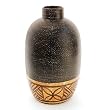 Handcrafted Antique Style Ceramic Flower Vase / Jar With Thailand Tribal Band