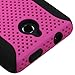 MYBAT Mesh Hybrid Hard Case Gel Cover For Huawei Ascend Plus H881C Valiant Y301 - Retail Packaging - Pink Black