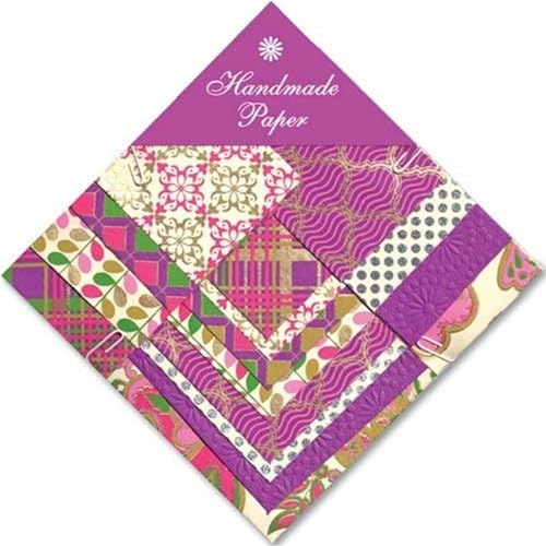 Shizen Handmade Paper Assortments - Square Packs - Purple, Turquoise, and Grey