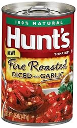Hunt's  Diced Tomatoes Fire Roasted With Garlic, 14.5-Ounce Units (Pack of 12)