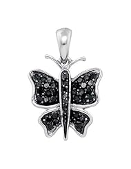 0.29CTW-BLACK DIA BUTTERFLY PENDANT