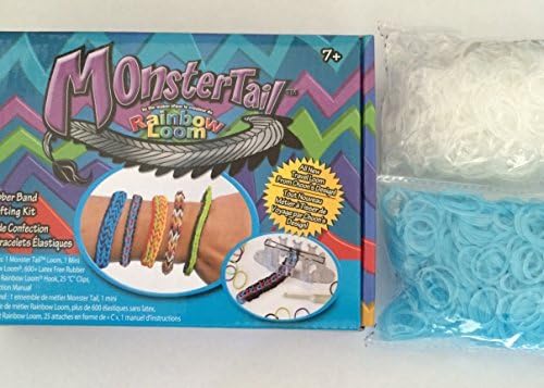 Monster Tail Loom Super Kit: Includes Rainbow Loom Monster Tail Kit Plus 600 Clear Jelly Bands &amp; 600 Electric Blue Glow Bands