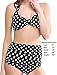 Angerella Womens Swimwear Vintage Polka Dot High Waisted Swimsuits Bathing Suits Black US6-8=Tag Size L