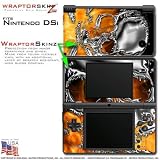 Nintendo DSi Skin Chrome Skulls on Fire WraptorSkinz Skins (DSi NOT INCLUDE ....