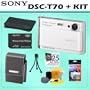 Sony Cybershot DSC-T70 8.1MP Digital Camera (White) + 4GB ACCESSORY KIT