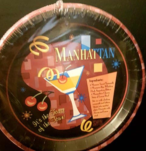 The Classic Martini Manhattan Dessert Appetizer Plates Bundle of 2 Qty 16 Feel Like a Millionaire