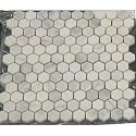 Italian White Marble Hexagon 1x1 Polished Mosaic Tiles on 12x12 Sheet for Backsplash, Shower Walls, Bathroom Floors
