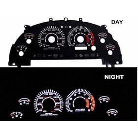 99-04 Ford Mustang GT Black/(white Light) Glow Gauge