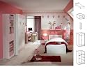 Jugendzimmer Sissi, 4tlg., weiß/rosa NEU