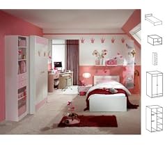 Jugendzimmer Sissi, 4tlg., wei�/rosa NEU