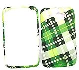 HTC CHACHA / HTC Status Green Plaid Hard Case, Cover, Faceplate, SnapOn, Pr ....
