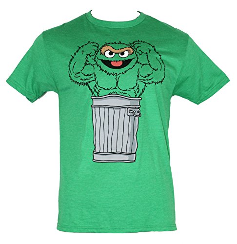 Sesame Street Mens T-Shirt - Muscle Bound Oscar the Grouch Image