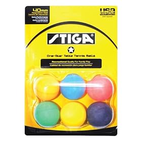  Stiga 1-Star Multi Color Table Tennis Balls (6 Pack)