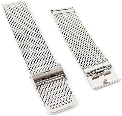 Emideals Stainless Steel Watch Strap Bracelet Band for LG G Watch Urbane / G Watch R / G Watch, Samsung Galaxy Gear 2 R382 R381 R380, Asus Zenwatch Smartwatch (B - Silver)