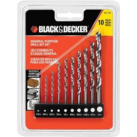 Black & Decker 15-110 High Speed Steel General Purpose Drill Bit Set, 10-Piece