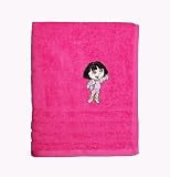 Personalised Embroidered Pink Hand Towel DORA THE EXPLORER