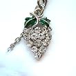 Cell Phone / Camera Charm Strap Beautiful White Diamond Grapes with Fuzzy