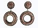 Oxidized Gold Tone Red Beaded Dangle Earrings