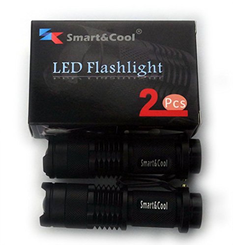 2x smart&cool new mini 7w cree led flashlight 300lm…