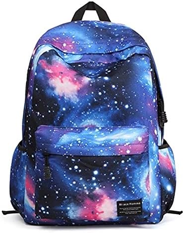 Ronlover Galaxy Pattern Vintage Style Unisex Fashion Casual School Travel Laptop Backpack Rucksack Daypack Tablet Bags blue