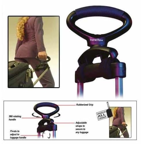 Travel Tow Luggage Handle Adapter w/ 360 Rotation