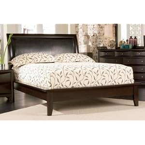 King Coaster Upholstered Platform Bed in Cappuccino Finish