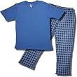 Hanes Men's 100% Cotton Short Sleeve V-Neck Top w/ Pant Set