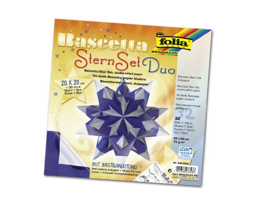 Folia 336/2020 - Bastel-Set Bascetta-Stern 20 x 20 cm 30 Blatt blau / silber Preisvergleich