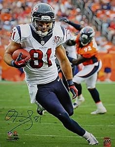 Owen Daniels Autographed Photograph - 16x20 Vertical On Field - Tristar Productions Certified - Autographed NFL Photos